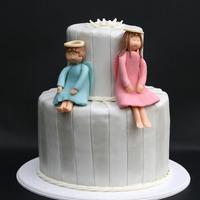 Baptism This was for a brother & sister joint Baptism. All dark chocolate mudcake, filled with dark chocolate ganache.