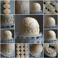 Vintage Lace Dome A dear friend asked me to make him a cake for his family for Easter.... he specified that he wanted it to be all cream.. and the same as my...