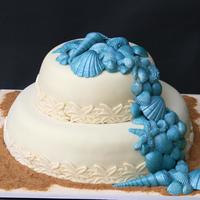 Blue Seashells Well, I wasn't really in love with this idea.... but what the bride wants.........the bride gets!!! LOL