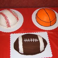 Sports Birthday My first cakes.......all buttercream icing. For my brothers surprise party.