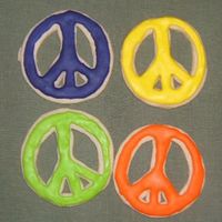Peace Baby!!! Peace sign for 70's themed party. All royal icing....more like a royal pain :) Happy with the way they turned out :)