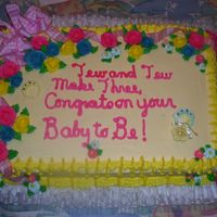 Brittany Tew's Baby Shower Cake With their last name being "Tew" I thought the theme was very fitting! That was my first time with a bow and ruffle underneath. I...