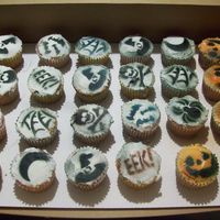Halloween Cupcakes Fun fetti cupcakes with airbrushed halloween designs