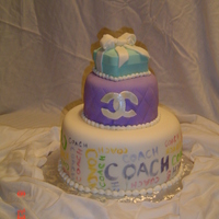 18Th Birthday For A Girl Who Loves Purses Cake was designed to showcase my friend's daughters love for purses, the bottom represents her 1st Coach purse, the middle tier a...