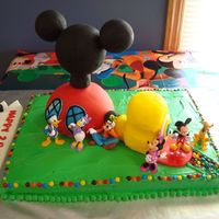 Mickey Mouse Clubhouse I got some ideas from others who have done MMC cakes before so thank you! The entire clubhouse is made from styrofoam covered in fondant...