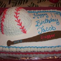 Batter Up This was for one of my son's teammates 11th birthday. All buttercream.