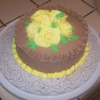 Practice Cake This cake was to practice Roses and try Rich's Vanilla and Chocolate Bettercreme. I took it to my new job and everyone loved it.