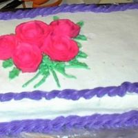 Practice Roses Cake This cake was to be a practice cake for the soccer cake. I attempted to move the 12 x 18 cake and it fell apart. I was able to save part of...