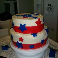 4Th Of July Anniversary Cake. This is a two tierd anniversary cake i made. It was suppose to be threee but in the night the third layer split and the top two fell...