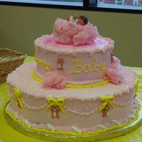 Cotton_Candy_Baby This is a buttercream iced 14" & 9" Diam cake. The bears were piped using tips 5 (body), and 3 (the rest). For the topper, I...