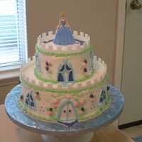 Cinderella Castle Theme I saw a picture of a cake castle on the internet and thought to use the idea for a 4-yr old's birthday cake with a Cenderella theme....