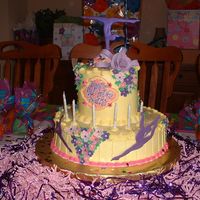 Gymnastics_Beauty This cake was specially made for a 6-year old Gymnastics Beauty Princess. It is a buttercream 12" and 3 x 8" diam cakes. The...