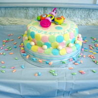 Baby Shower This cake was especially created for a double baby shower for 2 wonderful friends at work. It's a chocolate fudge stacked cake with...