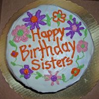 Neighbor's Birthday Cake my neighbors are 3 sisters who live together, and their birthdays are all within a week of each other's - very cute...this is my...