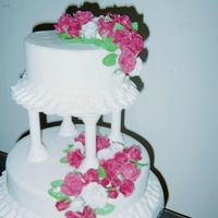Round Wedding Cake Flowers made out of fondant.