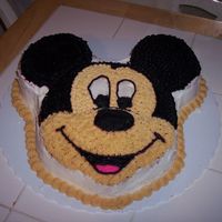 Mickey Mouse I did this for my son's first bday - he loved it!!