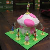 Tinkerbell And Fairies Cake this was a fairy cake i did for a friend's daughter last minute. i used the giant cupcake pan to make the mushroom. i had a horrible...