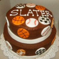 Sports Ball Cake Choc. Buttercream and Fondant Balls
