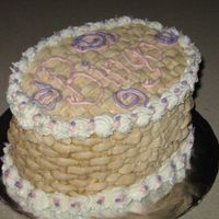 Course 2 - Practice Cake I was going to a "Basket BINGO" and decided to showcase my new basketweaving skills.