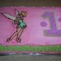 Tinkerbell 1St Birthday My first cake! Yellow/Vanilla cake with my first tinkerbell FBCT