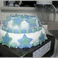 Son's 8 Month Birthday Cake! Just my first cake. I am practicing for my babys first birthday!!!!I used white cake strawberry and whipped cream filling with fondant on...