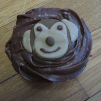 Monkey Cupcakes chocolate cupcakes with hershey chocolate buttercream. Monkeys are made of fondant. I did not love the way the ears turned out but they...