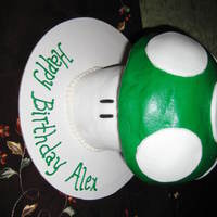 Mario One Up Mushroom This was fun to do, but also a lesson learned! First, I tried an upside down batter bowl on top of two 4" rounds. The weight of the...