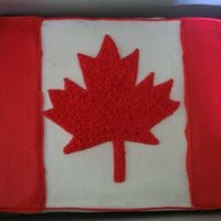 Canada Did this cake for my husband's co-worker who was moving back to Canada. Printed the maple leaf off the internet and used as a template...