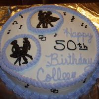 Another 50Th Cake A second party was for my sister for her square dancing friends. This was a FBCT but the black icing that I was using doesn't freeze...