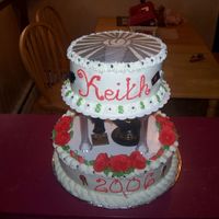 Friends Graduation I did a graduation cake for my best friends nephew. I did a frozen buttercream transfer for the top. This was the college's emblem. I...