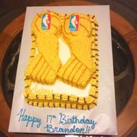 Nba Lakers Trophy Cake This was made for my nephew Sat night, its 2 9x13 lemon cakes with lemon buttercream.....it was tooo funny because the Lakers actually...