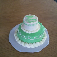 1St Mini 2 Teir Cake Red Velvet cake with cream cheese icing, this was for my best friend's 25th birthday. This is my 1st attempt at a mini tierd cake...