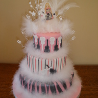 Hannah Montana Birthday Cake My daughters 6th birthday. I was quite worried it would go up in flames when lighting the candles.