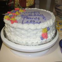 Flower Basket Bday Cake I made this for my Mom's birthday, using all butter cream frosting. She;s a huge flower, and frosting, fan.
