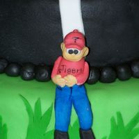 My First.... My very first cake covered in fondant and fondant figure!Thanks to the GREAT tutorials on CC!!