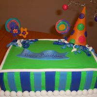 Bright Birthday Cake This is my first fondant on buttercream cake. I am new to cake decorating and had my very first cake vision. I went with my vision and here...
