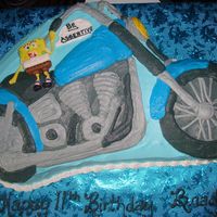 Spongebob Riding A Motorcycle My nephew requested a Spongebob riding a motorcycle for his birthday, what more could you ask from an 11 year old?