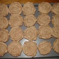 More Cupcakes! WASC cupcakes with chocolate IMBC icing. I sprinkled sugar on one of them but didn't care for the effect.