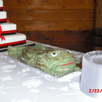 Catfish Red Velvet cake covered in fondant.