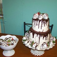 My Birthday Cake 2010 I made this for my 30th birthday.8" round, 6" roundvanilla cake with whipped chocolate ganache and fresh strawberry...