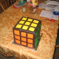 Rubik's Cube I just finished this! It's for an 80's party tonight! Four 8" layers....alternating white and chocolate with a cookies and...