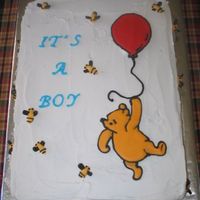 Classic Pooh Baby Shower The Pooh was done in color flow. The bees are BC with color flow wings. I felt like something was missing, just don't know what.