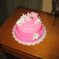 Baby Shower This was a cake for my niece's baby shower. The flowers were royal icing lilies; lilies because she named her little girl Lily Jean!