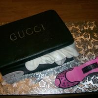 Shoe Cake ok here is my first shoe cake. I know what not to do next time. But I am pretty happy with it. Shoe and box lid made from pastillage. Shoe...