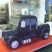 Big Truck This is a huge international pickup truck that we made at the bakery i work for. All carved from cake no styro here DUFF!