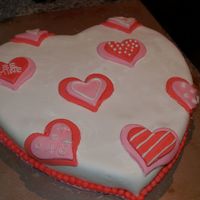 Valentine Fondant Cake This is my very first fondant cake!