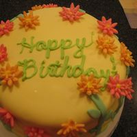 Birthday Cake I made this cake for my mom's birthday. It was only my 2nd or 3rd fondant cake. Hope you like it!