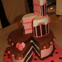 Pretty In Pink And Brown Fun cake I did wanting to explore with the colors and the design/structure. It was fun!