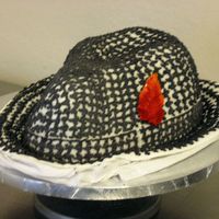 Bear Bryan Grooms Cake bear bryant hat cake, covered in fondant and then hand piped the houndtooth.