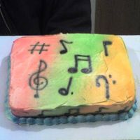 Airbrushed Musical Notes This was my first attempt at airbrushing on a cake. Was just playing around and cake up with this. It's ugly but was fun lol Bottom...